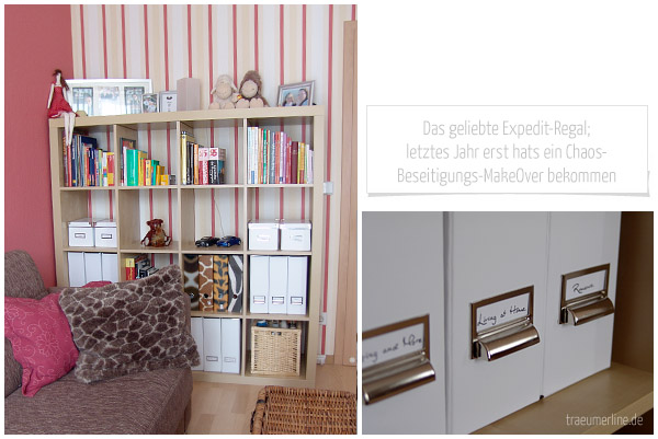 Das geliebte Expedit-Regal von Ikea nach seinem Ordnung-MakeOver